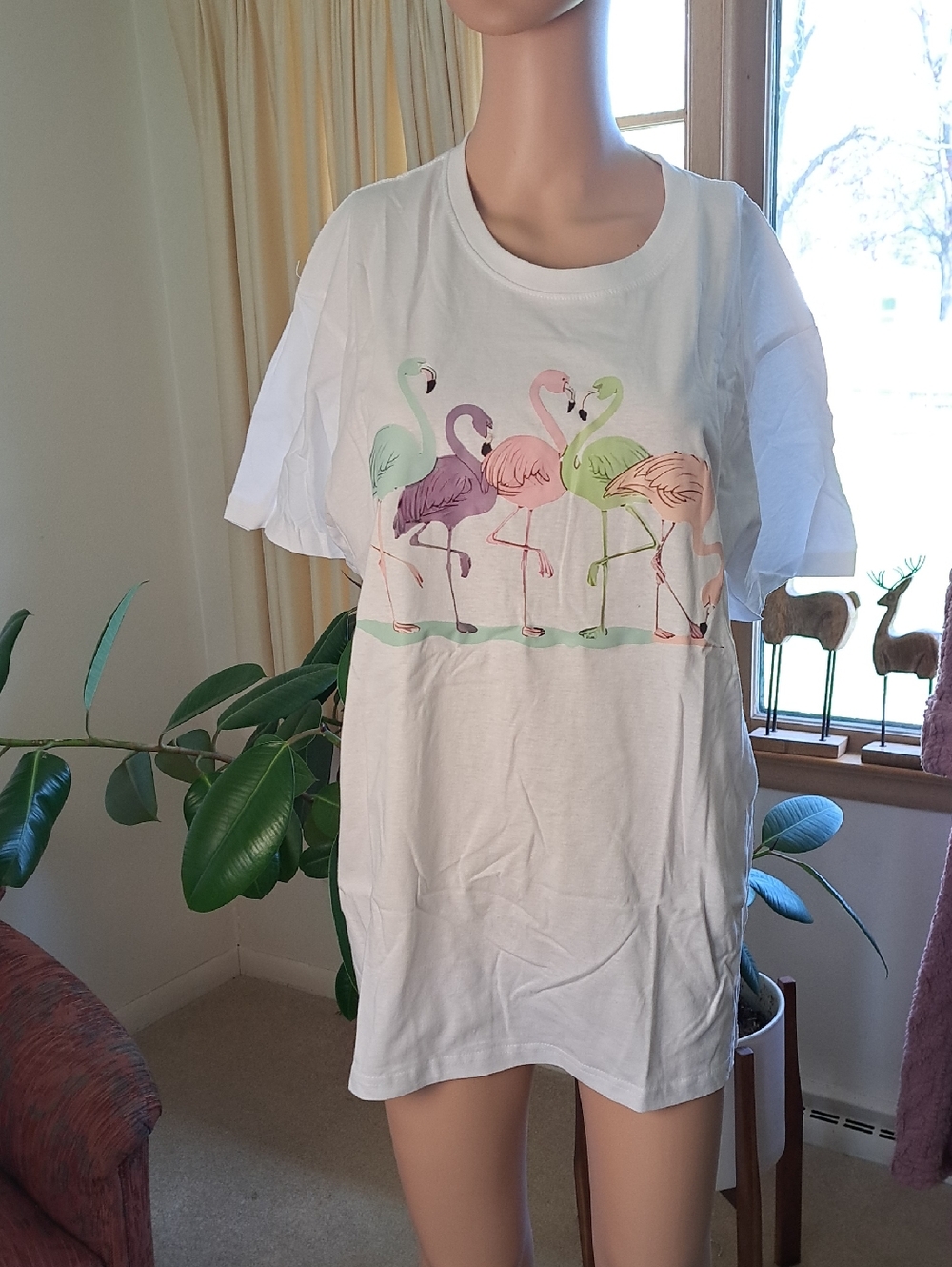 Girls' White Flamingo Graphic Tee Top